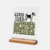 Dog Father Terrier Vintage Engraving Shirt Design_ アクリルサイン (傾斜)