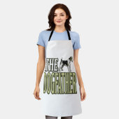 Dog Father Terrier Vintage Engraving Shirt Design_ エプロン (着用した状態)