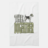 Dog Father Terrier Vintage Engraving Shirt Design_ キッチンタオル (縦)