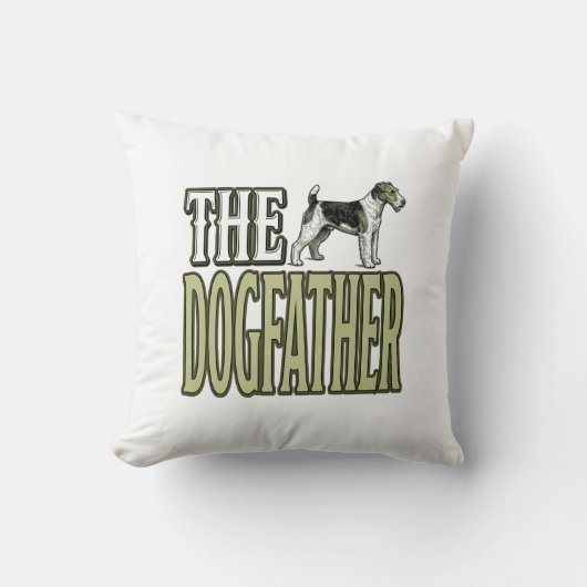 Dog Father Terrier Vintage Engraving Shirt Design_ クッション (正面)