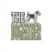 Dog Father Terrier Vintage Engraving Shirt Design_ シール (正面)