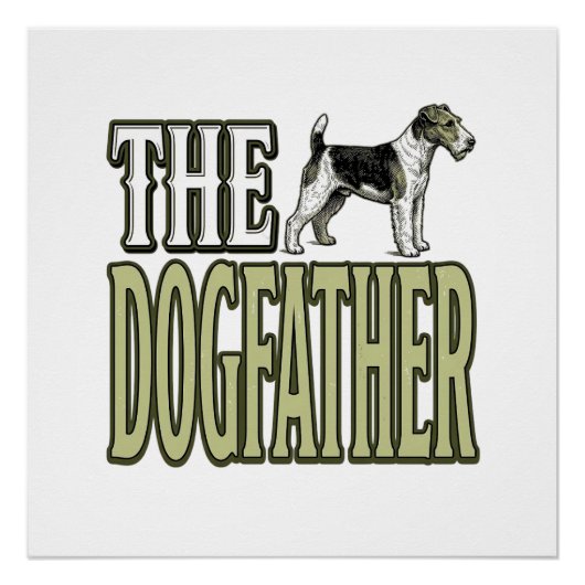 Dog Father Terrier Vintage Engraving Shirt Design_ ポスター (正面)