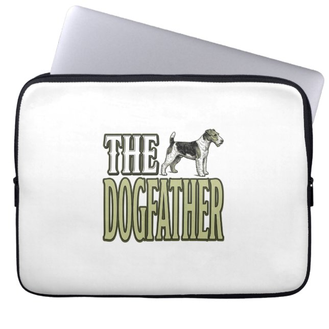 Dog Father Terrier Vintage Engraving Shirt Design_ ラップトップスリーブ (正面)