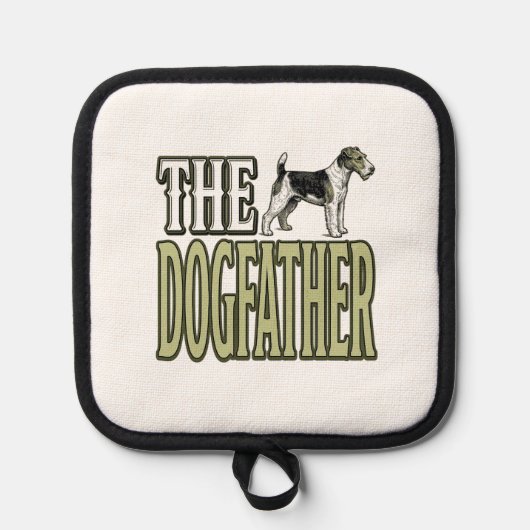 Dog Father Terrier Vintage Engraving Shirt Design_ 鍋敷き (正面)