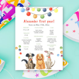 Dog First Birthday Milestone Birthday ポスター