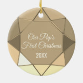 Dog First Christmas Photo Ceramic Ornament セラミックオーナメント (裏面)