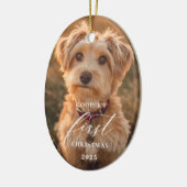 Dog First Christmas Script Ornament セラミックオーナメント (左)