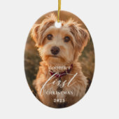 Dog First Christmas Script Ornament セラミックオーナメント (正面)