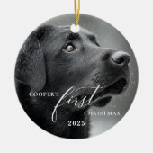 Dog First Christmas Script Ornament セラミックオーナメント (正面)