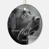 Dog First Christmas Script Ornament セラミックオーナメント (左)