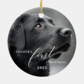 Dog First Christmas Script Ornament セラミックオーナメント (裏面)