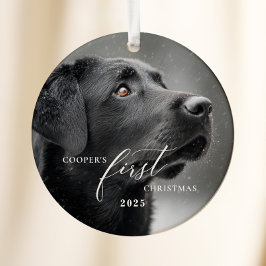 Dog First Christmas Script Ornament セラミックオーナメント