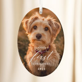 Dog First Christmas Script Ornament セラミックオーナメント