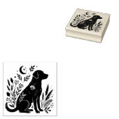 Dog Floral Silhouette Celestial Botanical Art ラバースタンプ (押印)