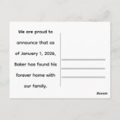 Dog Forever Home Announcement ポストカード (裏面)
