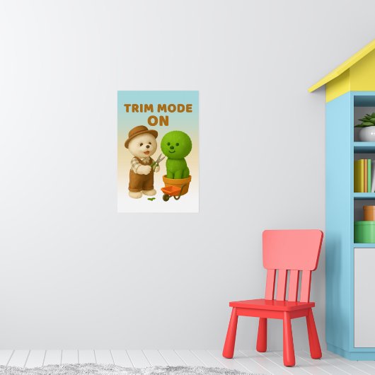 Dog Gardener Bichon Topiary Trim Surreal ポスター (子ども部屋1)