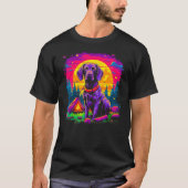 Dog German Shorthaired Pointer Camping Nature Tシャツ (正面)