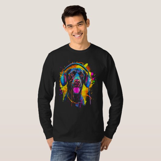 Dog German Shorthaired Pointer DJ Festival Tシャツ (正面フル)