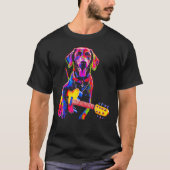 Dog German Shorthaired Pointer Guitar Tシャツ (正面)