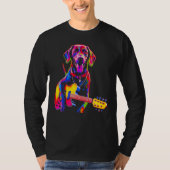 Dog German Shorthaired Pointer Guitar Tシャツ (正面)
