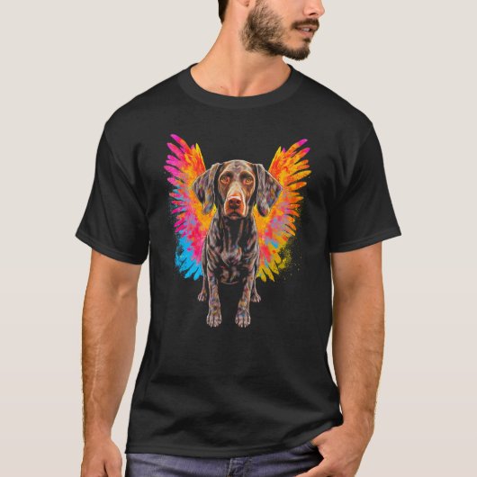 Dog German Shorthaired Pointer Heaven Tシャツ (正面)