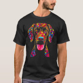 Dog German Shorthaired Pointer Love Peace Tシャツ (正面)