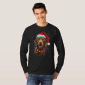 Dog German Shorthaired Pointer Santa Christmas Tシャツ (正面フル)