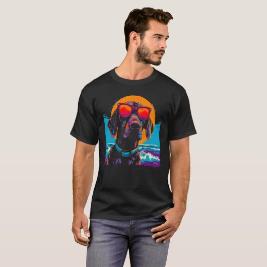 Dog German Shorthaired Pointer Summer Party Tシャツ (正面フル)