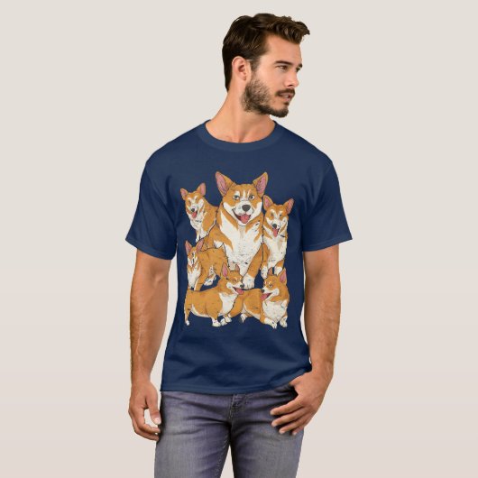 Dog gift dog lover Welsh Corgi boy boy Tシャツ (正面フル)