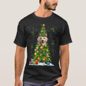 Dog Golden Retriever Christmas Tree Tシャツ (正面)