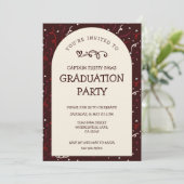 Dog Graduation Announcement Black Cherry Invite  招待状 (スタンド正面)