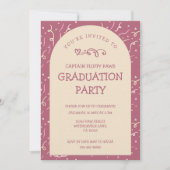 Dog Graduation Announcement Rose Gold & Champagne 招待状 (正面)