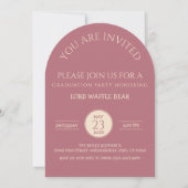 Dog Graduation Invitation Pet Photo in Rose Gold 招待状 (裏面)