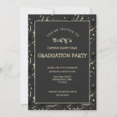 Dog Graduation Invite Pet Photo Charcoal Slate 招待状 (裏面)
