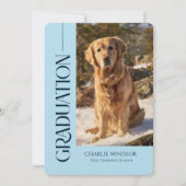 Dog Graduation Party Invitate Pet Photos Baby Blue 招待状 (正面)