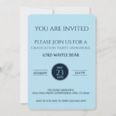 Dog Graduation Party Invite Pet Photo Baby Blue 招待状 (裏面)