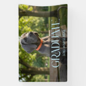 Dog Graduation Party Invite Pet Photo Baby Blue 横断幕 (縦)
