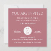 Dog Graduation Party Invite Pet Photo Rose Gold 招待状 (裏面)