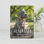 Dog Graduation Party Invite Pet Photo Rose Gold 招待状 (スタンド正面)