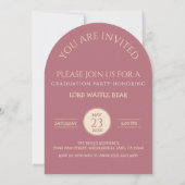 Dog Graduation Party Invite Pet Photo Rose Gold 招待状 (裏面)