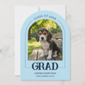 Dog Graduation Party Invite Pet Photos Baby Blue 招待状 (正面)
