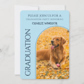 Dog Graduation Party Invite Pet Photos Baby Blue 招待状 (正面)