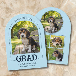 Dog Graduation Party Invite Pet Photos Baby Blue 招待状