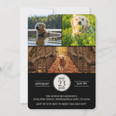 Dog Graduation Party Invite Pet Photos black  招待状 (裏面)