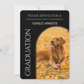 Dog Graduation Party Invite Pet Photos black  招待状 (正面)