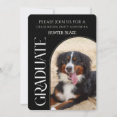 Dog Graduation Party Invite Pet Photos black  招待状 (正面)