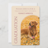 Dog Graduation Party Invite Pet Photos Rose Gold 招待状 (正面)