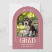 Dog Graduation Party Invite Pet Photos Rose Gold 招待状 (正面)
