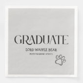 Dog Graduation Party Pet Photo Black & Grey (正面)
