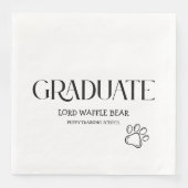 Dog Graduation Party Pet Photo Black & White (正面)
